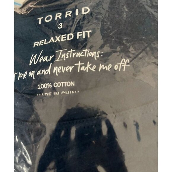 Torrid +3 Blue Floral Live In The Moment Graphic Crew Cotton Short Sleeve Tee - Picture 6 of 6